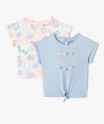 Tee-shirt manches courtes coupe loose bébé fille (lot de 2)